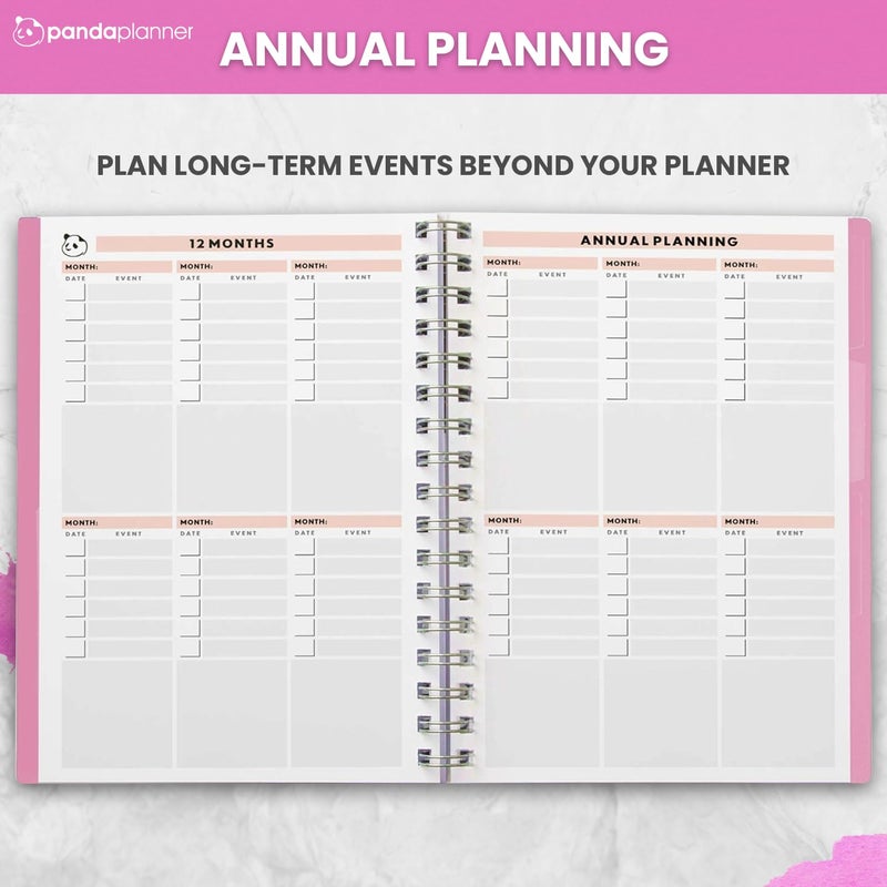 Panda Planner 2026 Undated Daily Planner with Hourly Schedule 5.75" x 8.25" â€“ 90 Days Daily Journal with Spiral Binding â€“ To Do List Notebook with Habit Tracker for Home/Office Supplies â€“ Pink - Image 5